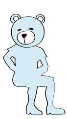illustration of bearhead sitting 2 _ colored