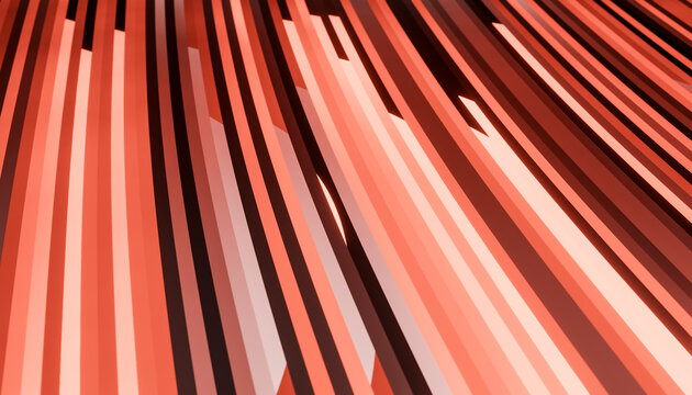 3D rendering abstract red and brown stripes