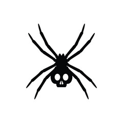 skull spider logo insect logo design vector flat