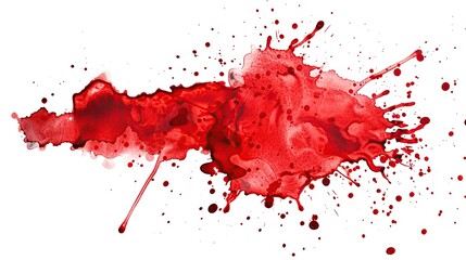 Red blood splatter isolated on white background