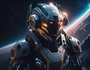 spaceship flying over the moon