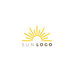 Sun vector logo design. horizon logo