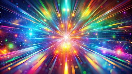 Fototapeta premium Vibrant abstract background featuring a holographic rainbow flare with blurred rainbow light refraction texture overlay effect, creating a mesmerizing and futuristic visual experience.