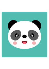 Greeting card with friendly panda face