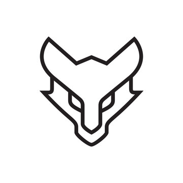recommend clip art: coyote head line minimal logo design vector