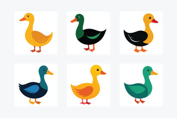 Duck vector art illustration isolated on white background