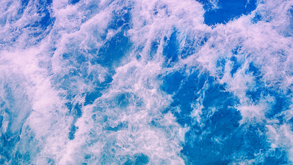 Top view of the wash behind the boat