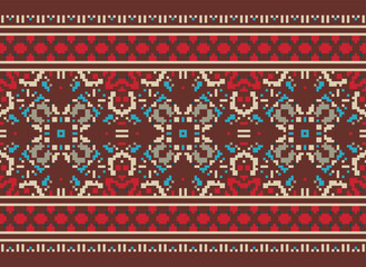 Seamless geometric ethnic asian oriental and tradition pattern design for texture and background. Silk and fabric pattern decoration for carpet, Thai clothing, wrapping and wallpaper