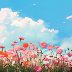 Fototapeta premium Flower sky backgrounds outdoors.