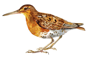 Fototapeta premium Watercolor painting realistic Set birds on white background. Clipping path included.