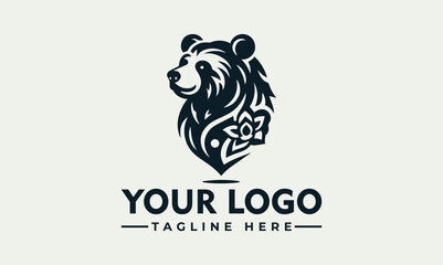 Himalayan Bear Logo Vector Logo Unleash the Symbolism of Majestic Nature, Strength, and the Himalayan Spirit Symbolize Wilderness Conservation, Mountain Heritage