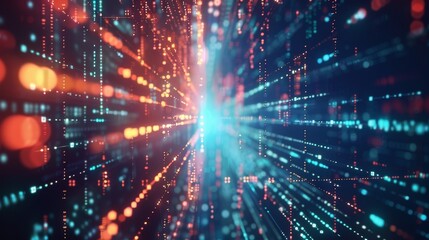 Obraz premium Digital technology concept with technology light effect, abstract tech, innovation future data, internet network, Ai big data, lines dots connection.