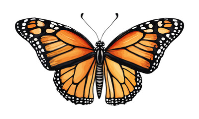 Watercolor vector monarch butterfly isolated on white background