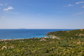 Scenic views of the southern Albanian Riviera coastline near Himare on the Ionian Sea