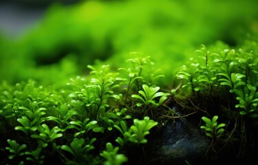 lush green moss and foliage in a natural setting