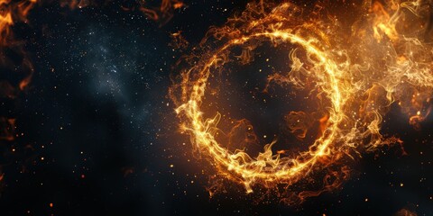 Fototapeta premium Fiery cosmic energy explosion in space