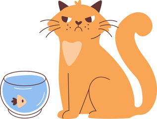 Angry Cat And Aquarium