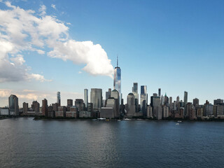 NYC. New York City. Manhattan downtown skyline skyscrapers. New York City skyline, cityscape of Manhattan in USA.