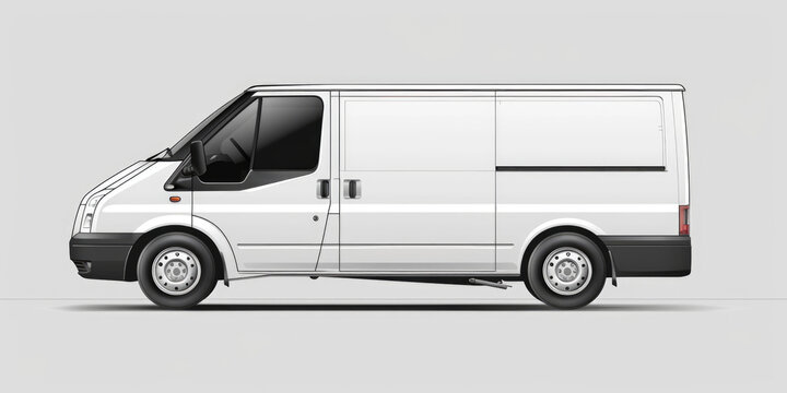 A white van on a gray background