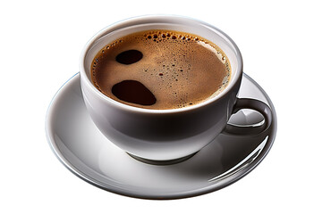 Fototapeta premium A Fresh Cup of Coffee, Steam Rising, Ready to Sip. on a White or Clear Surface PNG Transparent Background.