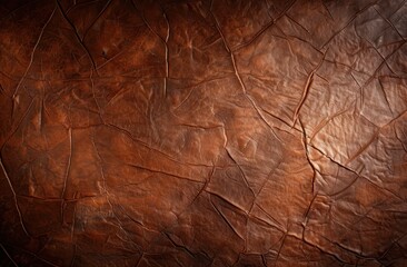 Crumpled brown leather texture background