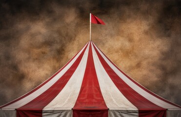 Dramatic circus tent against a stormy sky