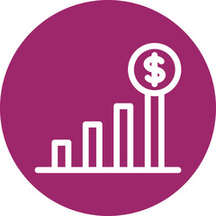 Profit Vector Line White Circles Multicolors