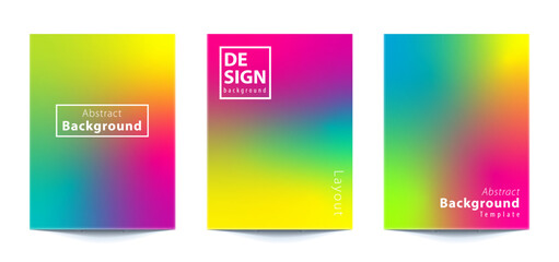 Fototapeta premium set template pastel Rainbow gradient Abstract Background For banner, flyer, covers, wallpapers, brands, social media and other mobile projects