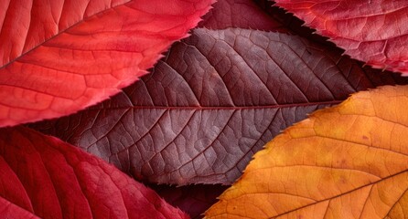Obraz premium Vibrant autumn leaves in warm colors