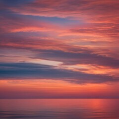 Fototapeta premium Spectrum of Delicate Shades in a Radiant Sunset Sky Evening Tranquility 