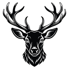 Naklejka premium coloring book Deer head silhouette on vector art illustration