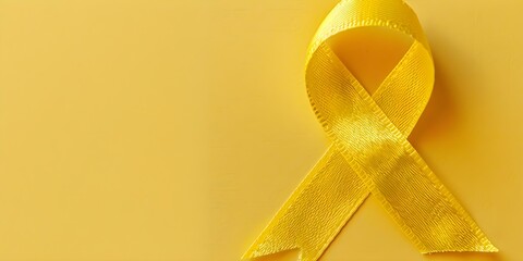 Yellow Ribbon Background for Endometriosis Awareness or Microencephaly Prevention Campaign with Space for Text. Concept Endometriosis Awareness, Microencephaly Prevention, Yellow Ribbon, Campaign