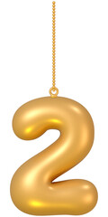 Number 2 balloon and ornament