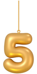 Number 5 balloon and ornament