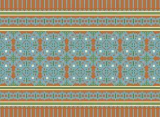 Pixel Tribal Vector pattern background, tribal seamless Aztec design, black and white geometric style,  Vector African ethnic tribal clash ornament seamless pattern  color