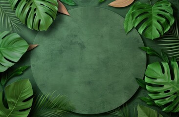 Fototapeta premium tropical leaves background with copy space