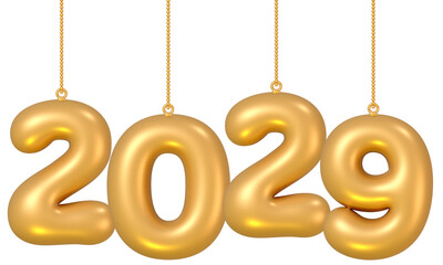 Number 2029 balloon and ornament