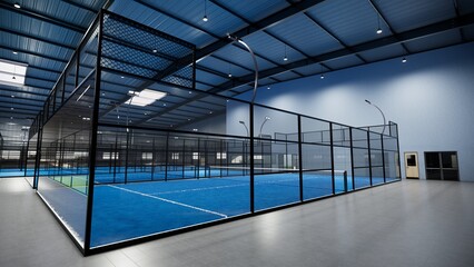 Indoor padel paddle tennis court