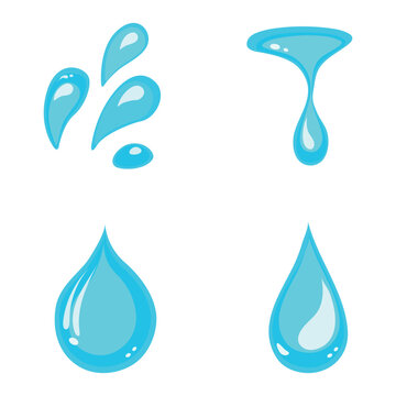 Water set. Blue water drop vector icon. Form with a logo in the form of a flat drop.