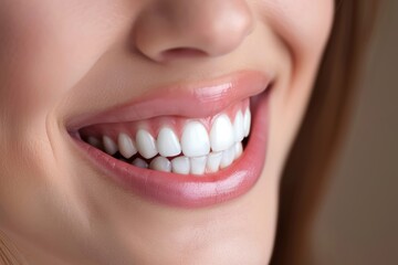 Obraz premium close up of wide white hollywood smile ,healthy teeth