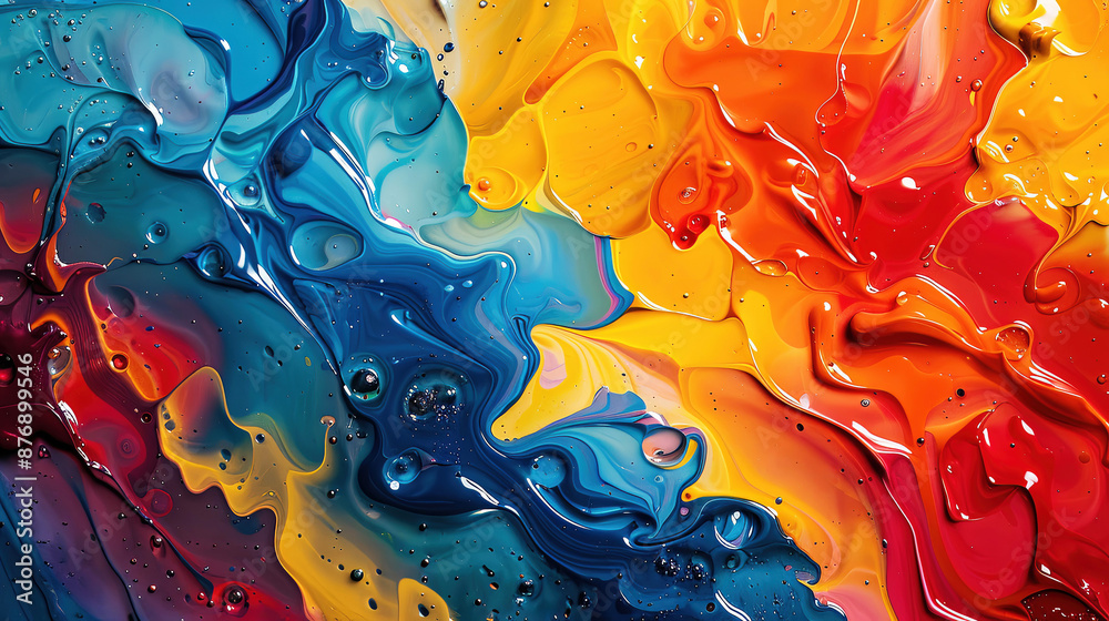 Wall mural vibrant abstract art in the vancouver school style with dynamic colors and patterns