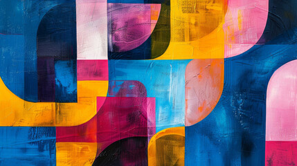 Bold and colorful abstract art with modern aesthetic and creative textures