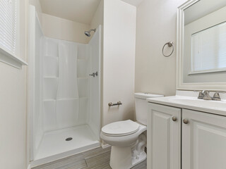 Modern residential bathroom interior