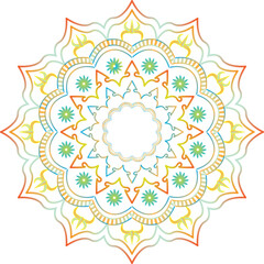 This is simple and vector colorful mandala background and it is editable.