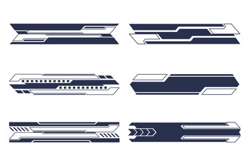HUD sci-fi tech interface bars. Futuristic design elements set © OzanID