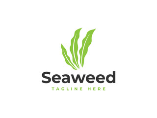 seaweed logo vector illustration. Underwater Plant logo template