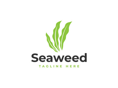 seaweed logo vector illustration. Underwater Plant logo template