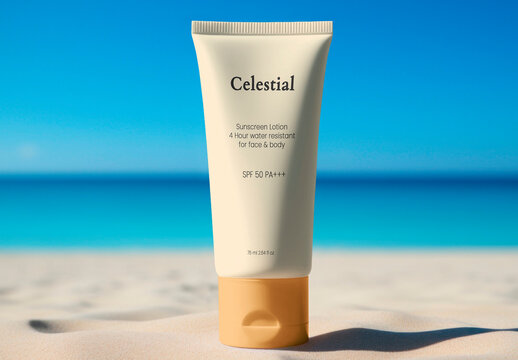 Sunscreen Tube Mockup With Generative AI