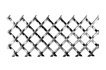 Interwoven Metal Mesh Pattern: A Study in Geometry and Light. on a White or Clear Surface PNG Transparent Background.