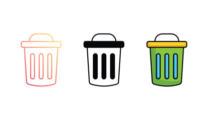 trash can icon design with white background stock illustration
